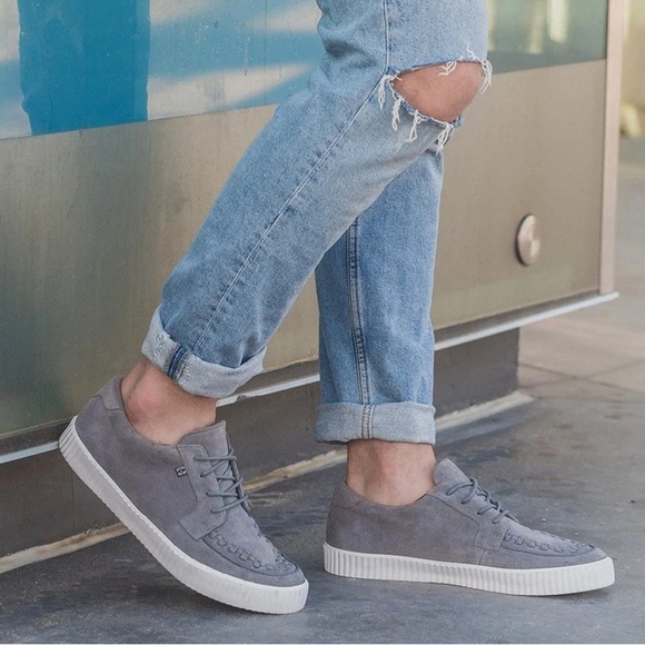 T.U.K. Suede EZC Shoes Creeper Sneakers Unisex Grey - Picture 1 of 14